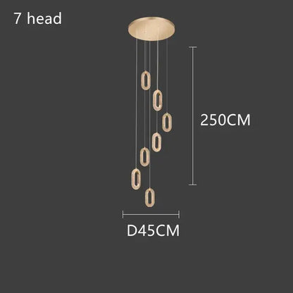 Gold lustre oval acrylic chandelier dining room pendant light