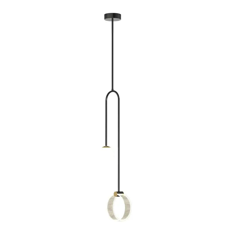 Gold luxury led pendant light bedroom glass spheres and rings
