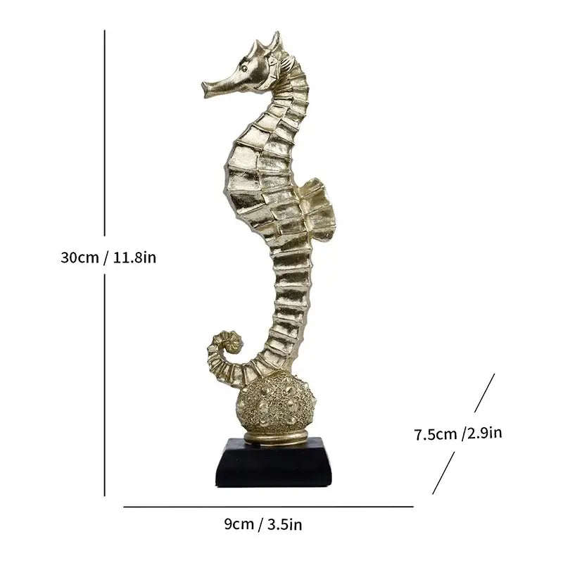 Gold mermaid statue resin sculpture living room dolphin ornament
