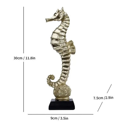 Gold mermaid statue resin sculpture living room dolphin ornament