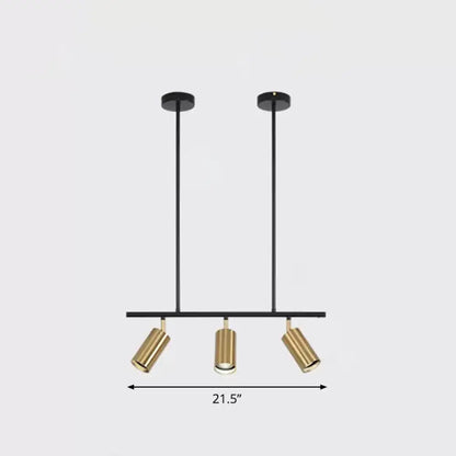 DecorBites™ Gold Metal Island Ceiling Light - Postmodern Electroplated Tube Spotlight for Dining Room