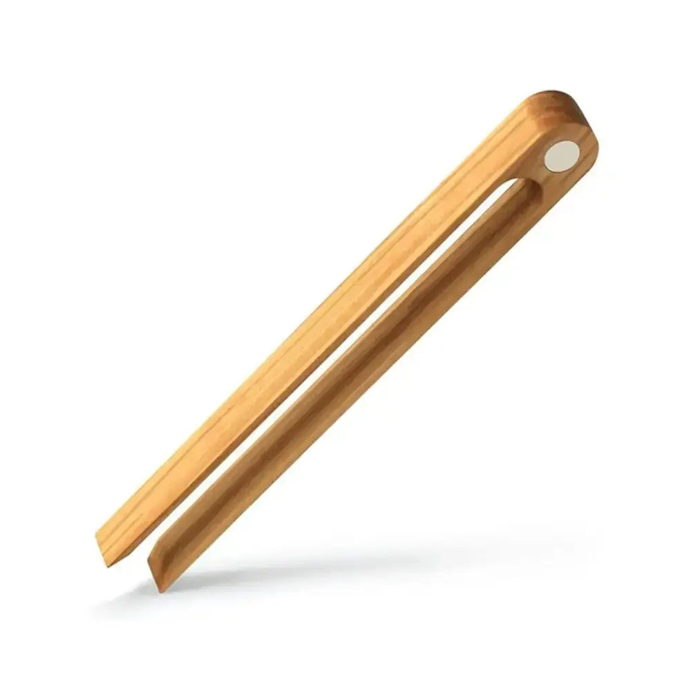 Gold metallic bamboo toaster tongs kitchen bread tools