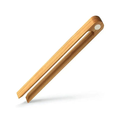 Gold metallic bamboo toaster tongs kitchen bread tools