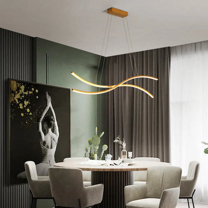 DecorBites™ Gold Metallic LED Hanging Light - Minimalist Island Ceiling Light for Restaurants