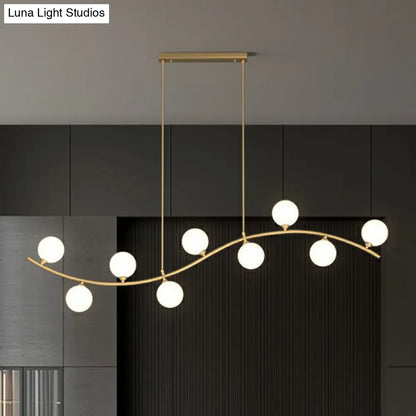 DecorBites™ Gold Milk Ball Glass Pendant Lighting for Minimalist Dining Room Island