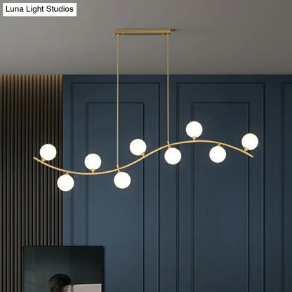 DecorBites™ Gold Milk Ball Glass Pendant Lighting for Minimalist Dining Room Island