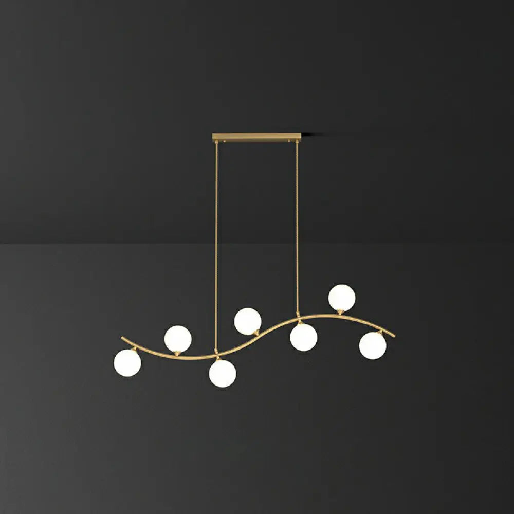 DecorBites™ Gold Milk Ball Glass Pendant Lighting for Minimalist Dining Room Island