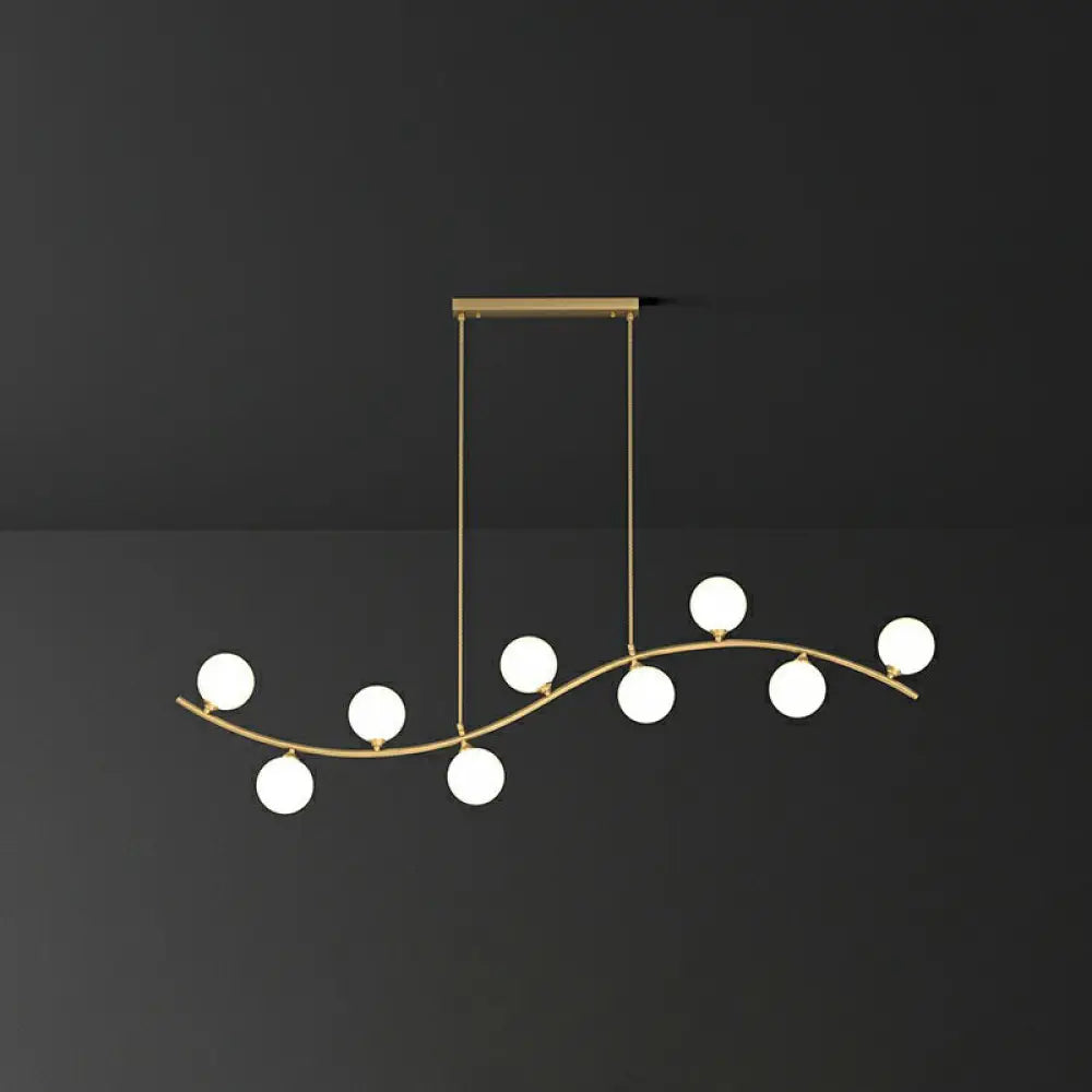 DecorBites™ Gold Milk Ball Glass Pendant Lighting for Minimalist Dining Room Island
