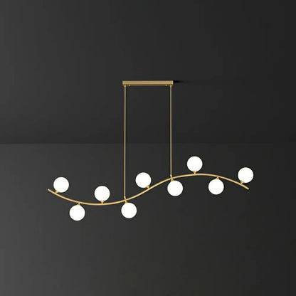 DecorBites™ Gold Milk Ball Glass Pendant Lighting for Minimalist Dining Room Island