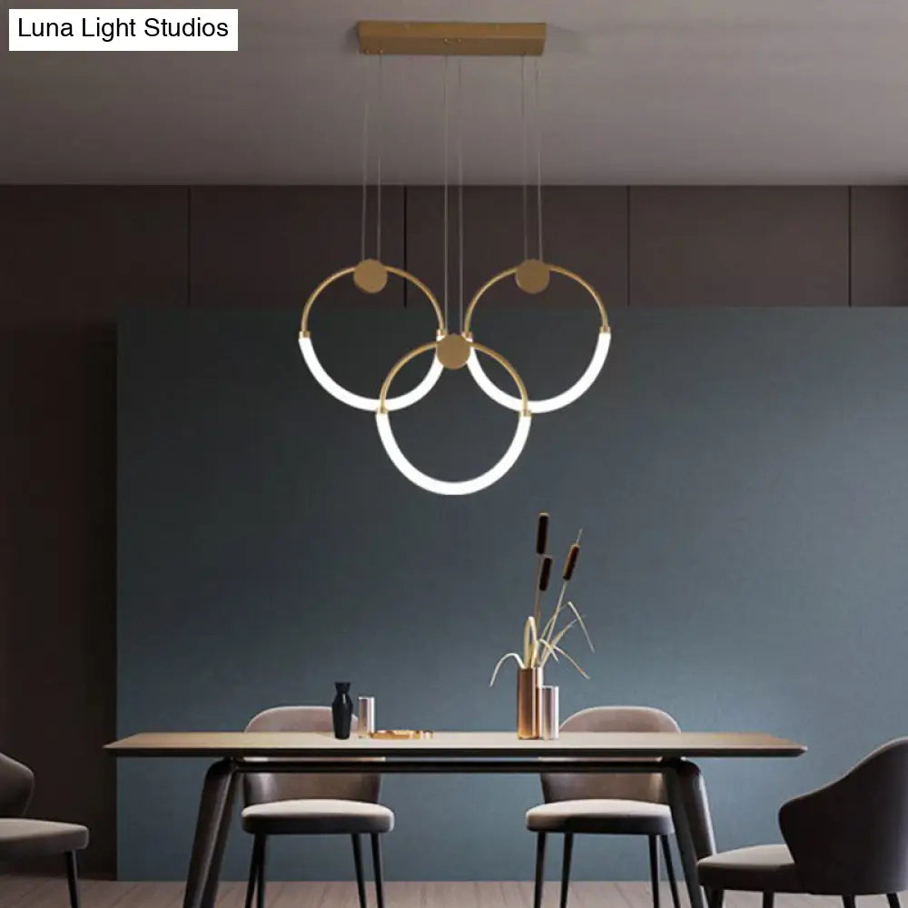DecorBites™ Gold Minimalistic Ring Pendant LED Ceiling Light for Living Room - Acrylic Island Lighting