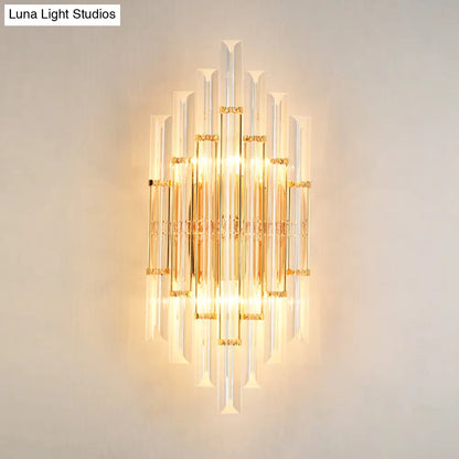 DecorBites™ Gold Modern Wall Sconce Lamp with Crystal Shade - 1, 2, or 3 Bulb Options