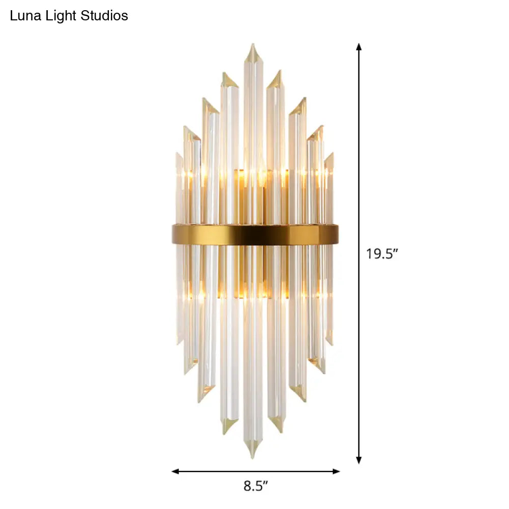 DecorBites™ Gold Modern Wall Sconce Lamp with Crystal Shade - 1, 2, or 3 Bulb Options