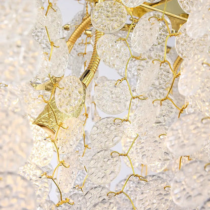 Gold money tree branch crystal chandelier for living room