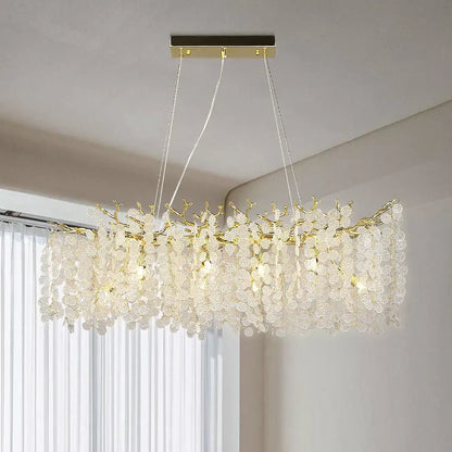 Gold money tree branch crystal chandelier for living room
