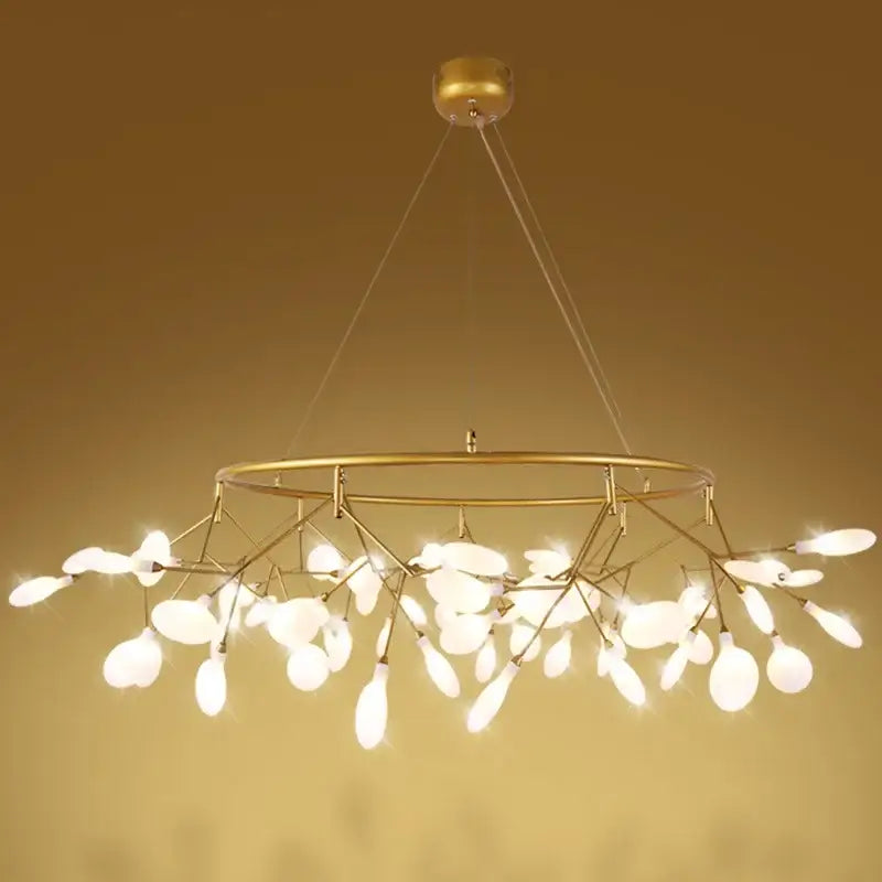Gold nordic firefly led chandelier dining room glass pendant light