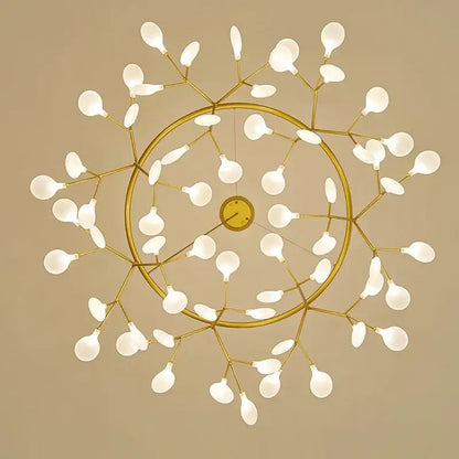 Gold nordic firefly led chandelier dining room glass pendant light