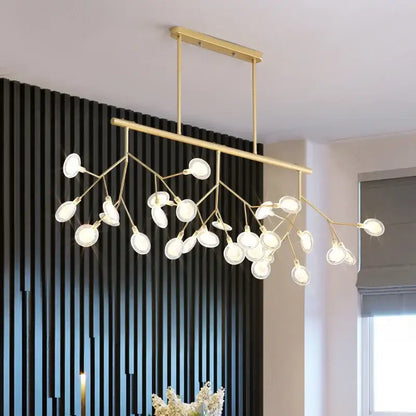 Gold nordic firefly led chandelier dining room glass pendant light