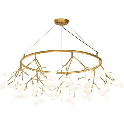 Gold nordic firefly led chandelier dining room glass pendant light