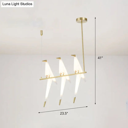 DecorBites™ Gold Origami Bird Island Pendant Lamp for Dining Room Decor