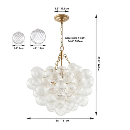 DecorBites™ Gold Pendant Chandelier with Adjustable Height