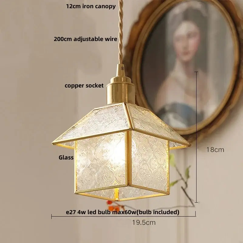 Gold petal glass led pendant lamp kitchen light fixture