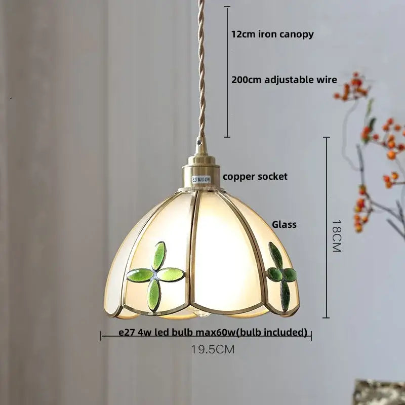 Gold petal glass led pendant lamp kitchen light fixture