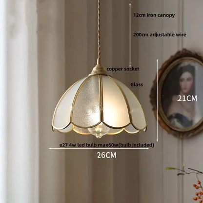 Gold petal glass led pendant lamp kitchen light fixture