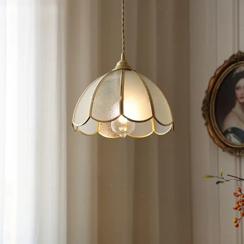Gold petal glass led pendant lamp kitchen light fixture