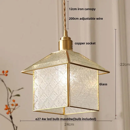 Gold petal glass led pendant lamp kitchen light fixture