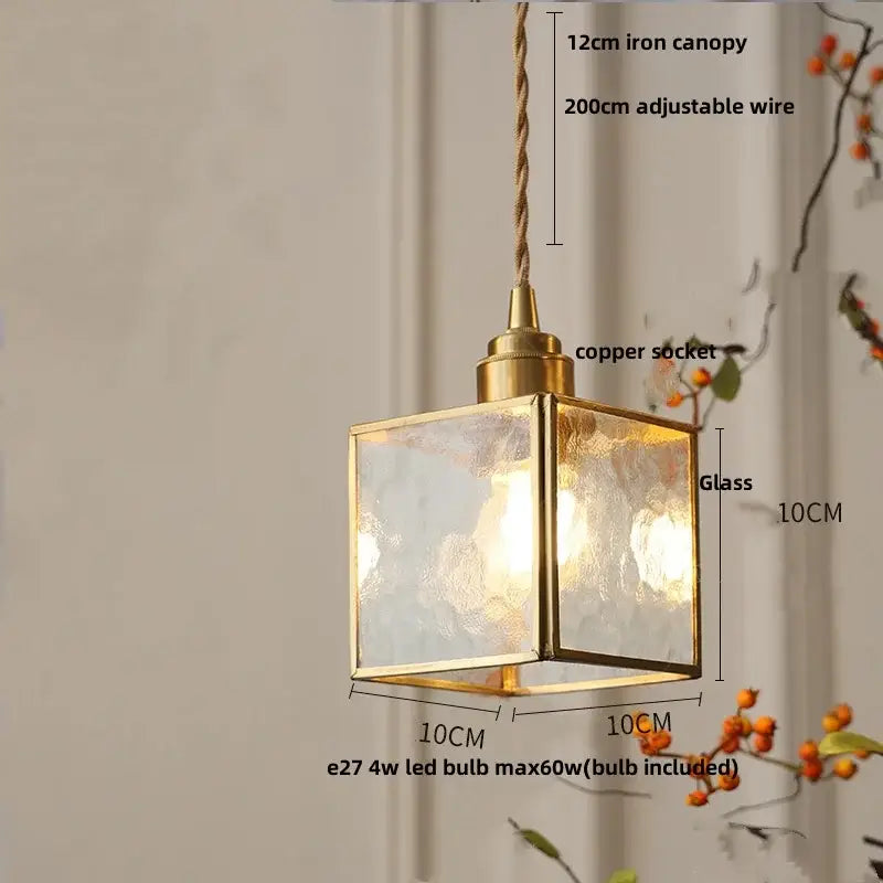 Gold petal glass led pendant lamp kitchen light fixture