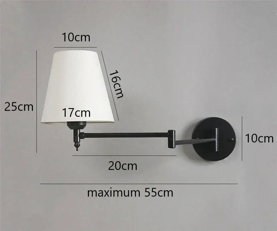 Gold pleated adjustable led wall lamp bedroom reading light