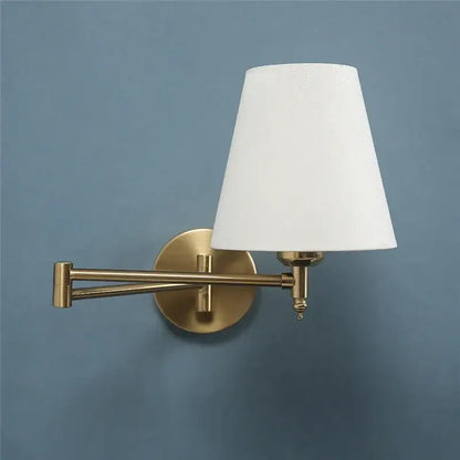 Gold pleated adjustable led wall lamp bedroom reading light
