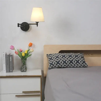 Gold pleated adjustable led wall lamp bedroom reading light