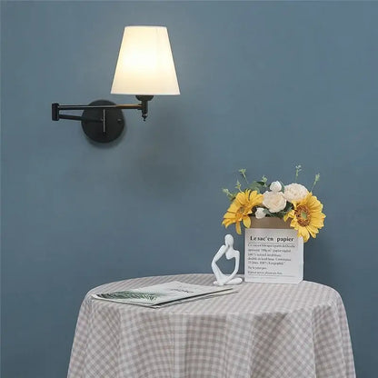 Gold pleated adjustable led wall lamp bedroom reading light
