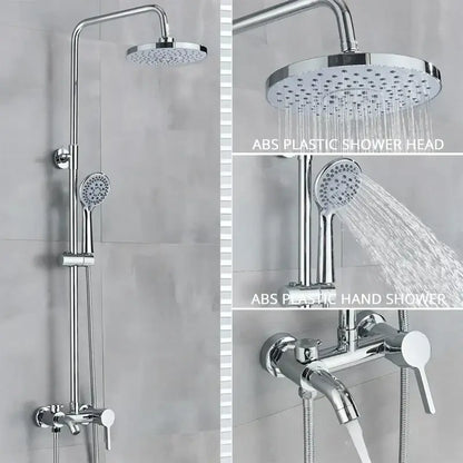 Gold polish rain shower system with handheld spray for bathroom