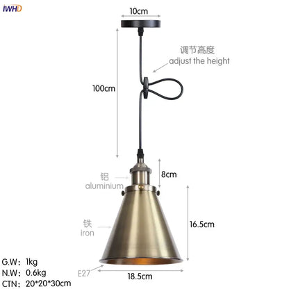 Gold retro edison fluted petal pendant lights for dining room