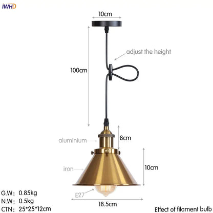 Gold retro edison fluted petal pendant lights for dining room