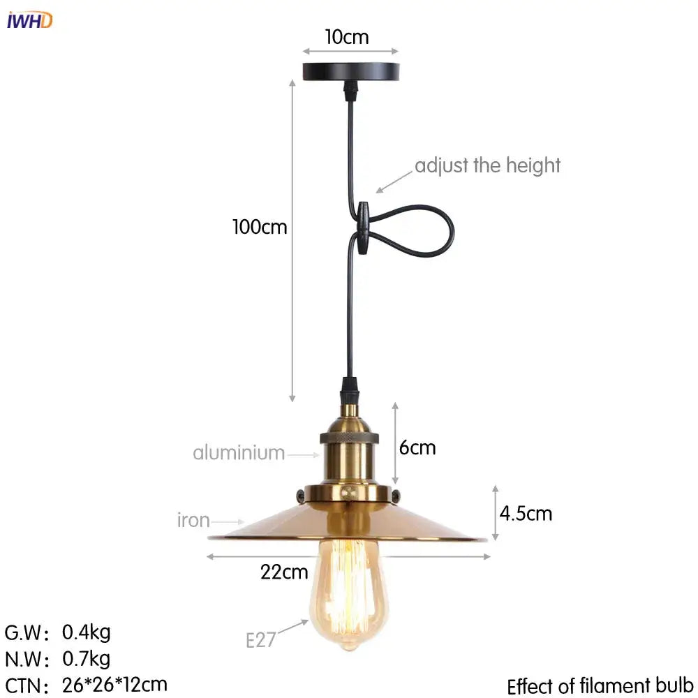Gold retro edison fluted petal pendant lights for dining room