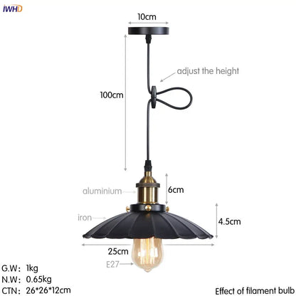 Gold retro edison fluted petal pendant lights for dining room