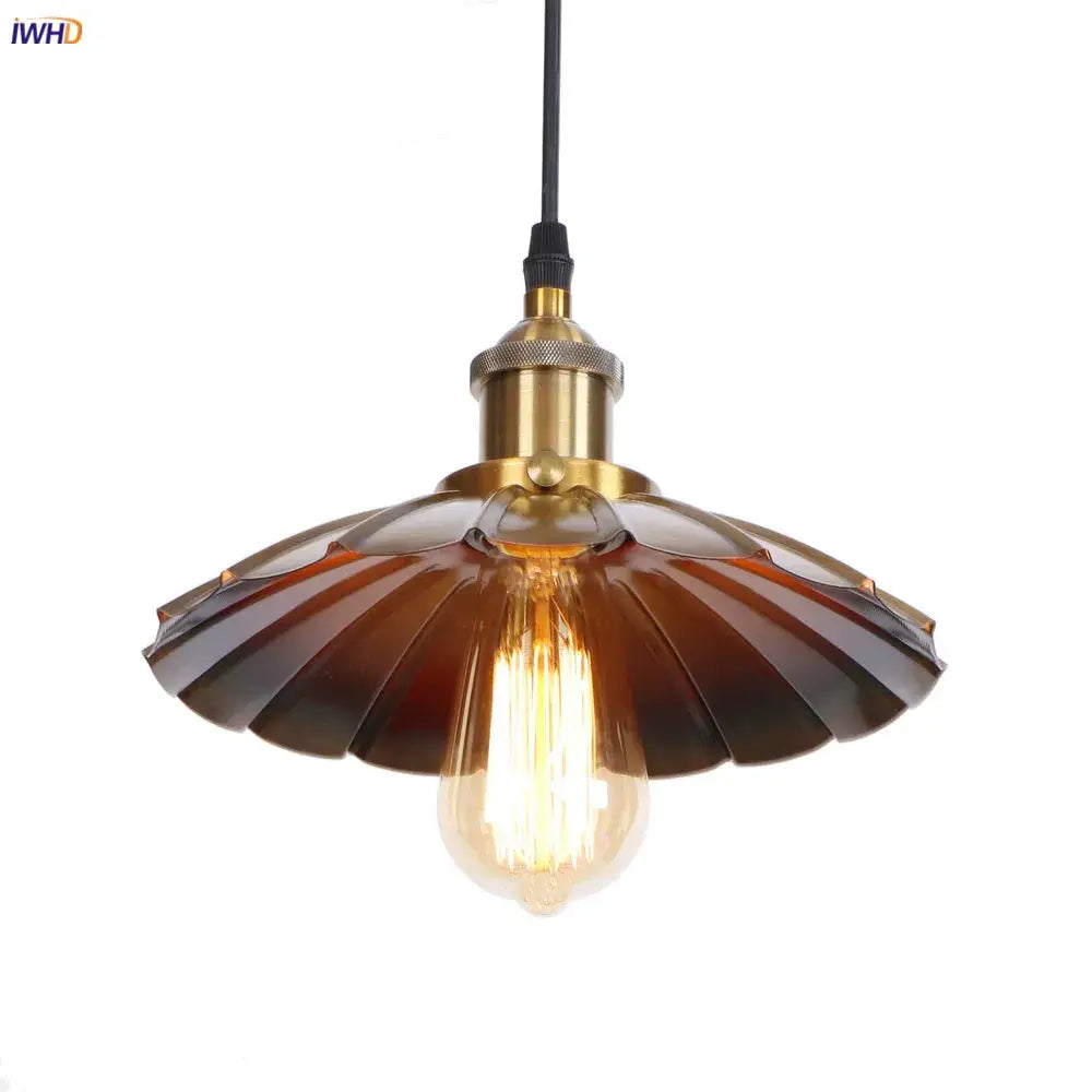 Gold retro edison fluted petal pendant lights for dining room