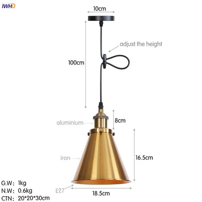 Gold retro edison fluted petal pendant lights for dining room