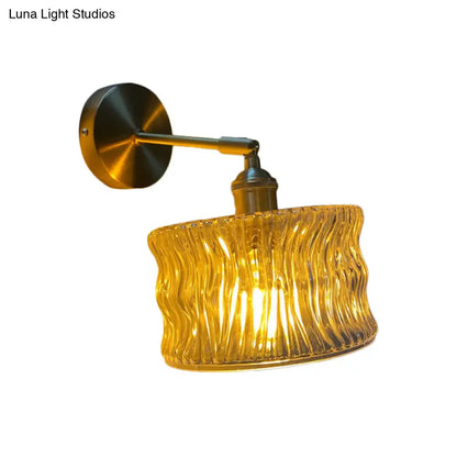 DecorBites™ Gold Rotatable Wall Sconce with Glass Shade - Bedroom Wall Lamp