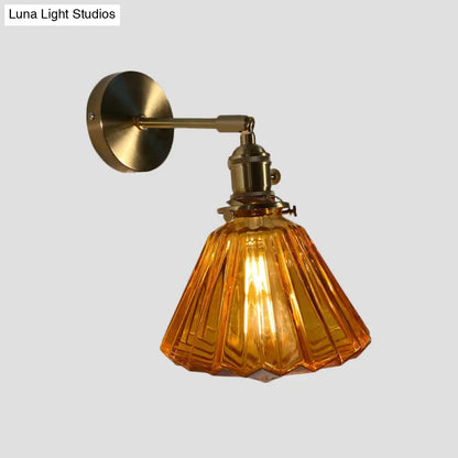 DecorBites™ Gold Rotatable Wall Sconce with Glass Shade - Bedroom Wall Lamp
