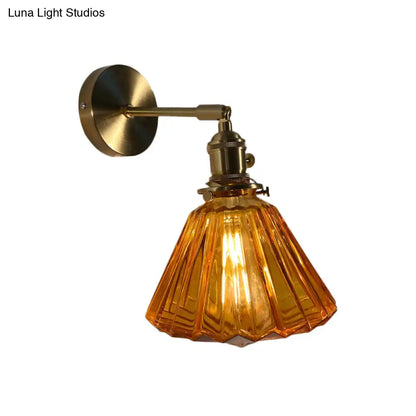 DecorBites™ Gold Rotatable Wall Sconce with Glass Shade - Bedroom Wall Lamp