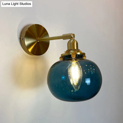 DecorBites™ Gold Rotatable Wall Sconce with Glass Shade - Bedroom Wall Lamp
