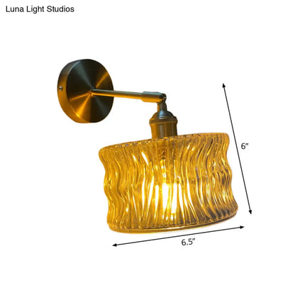 DecorBites™ Gold Rotatable Wall Sconce with Glass Shade - Bedroom Wall Lamp