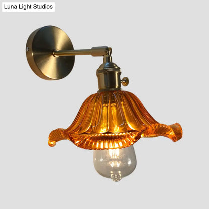 DecorBites™ Gold Rotatable Wall Sconce with Glass Shade - Bedroom Wall Lamp