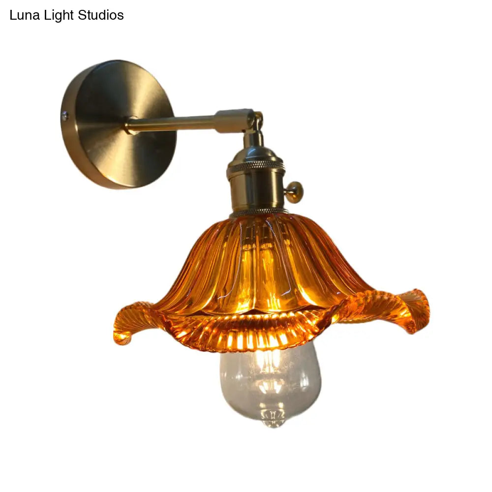DecorBites™ Gold Rotatable Wall Sconce with Glass Shade - Bedroom Wall Lamp