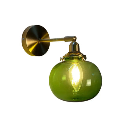 DecorBites™ Gold Rotatable Wall Sconce with Glass Shade - Bedroom Wall Lamp