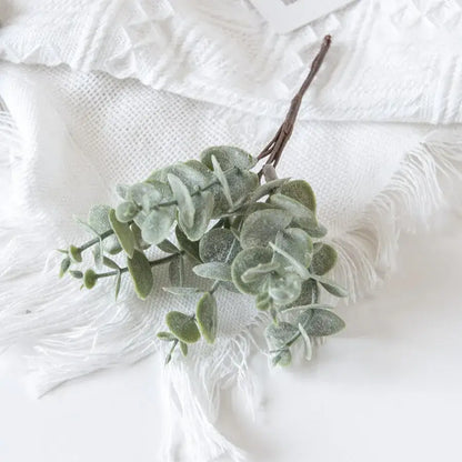 Gold silver and green eucalyptus leaves artificial plants wedding decor